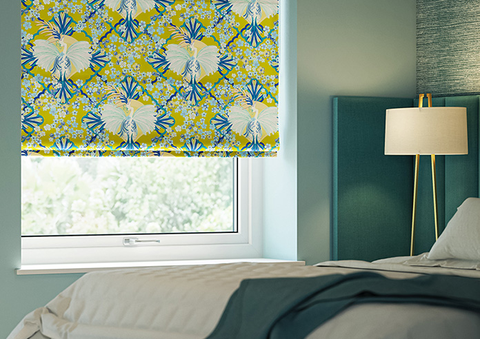 Faded Glamour, China Blue Chartreuse - Twist&Fit Roman Blind - Image 5